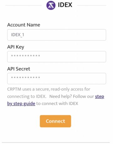 import idex account mobile