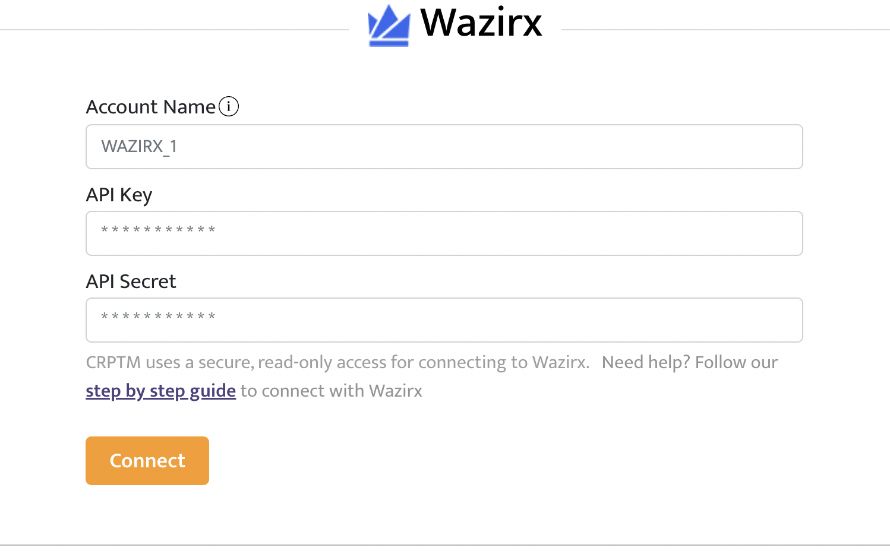 import wazirx account